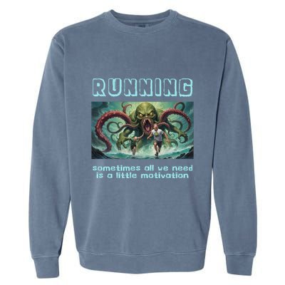 Running Motivation Funny Cthulhu Lovecraft Garment-Dyed Sweatshirt