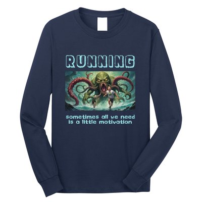 Running Motivation Funny Cthulhu Lovecraft Long Sleeve Shirt