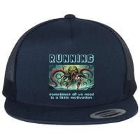 Running Motivation Funny Cthulhu Lovecraft Flat Bill Trucker Hat