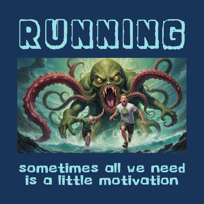 Running Motivation Funny Cthulhu Lovecraft Flat Bill Trucker Hat