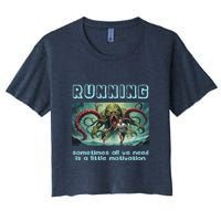 Running Motivation Funny Cthulhu Lovecraft Women's Crop Top Tee