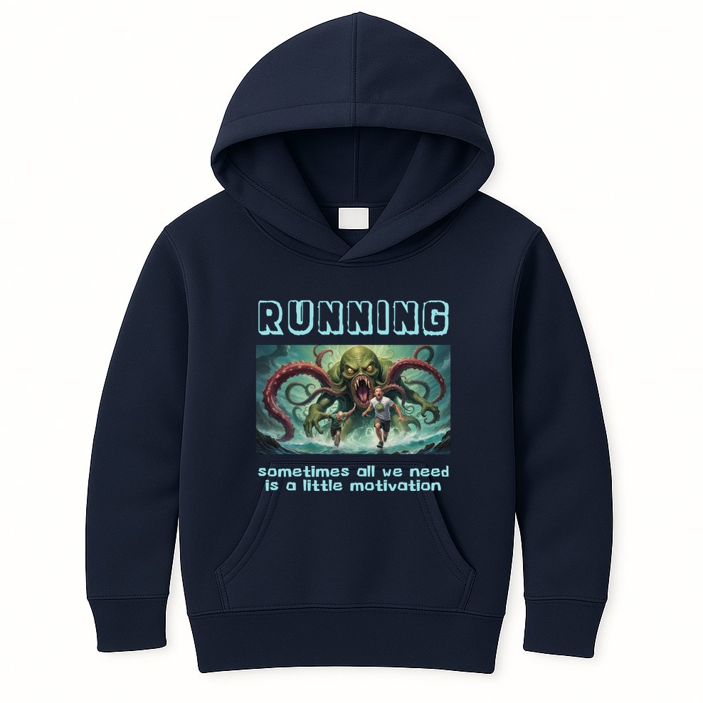 Running Motivation Funny Cthulhu Lovecraft Kids Hoodie
