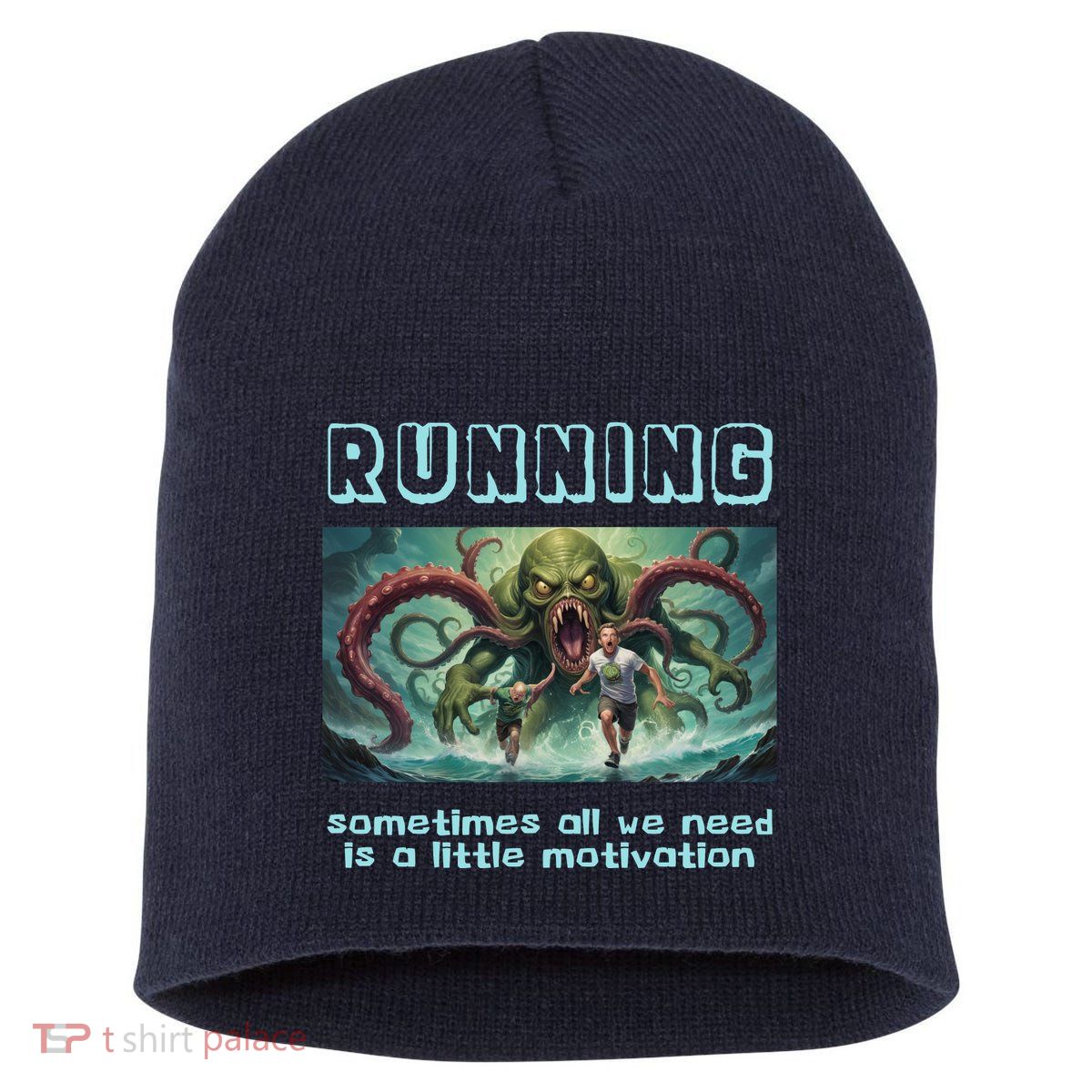 Running Motivation Funny Cthulhu Lovecraft Short Acrylic Beanie