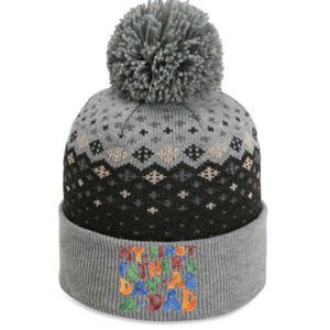 Retro My First Fathers Day As A Dad The Baniff Cuffed Pom Beanie