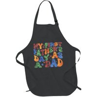 Retro My First Fathers Day As A Dad Full-Length Apron With Pockets