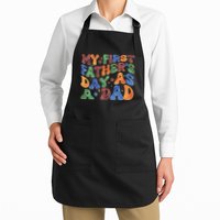 Retro My First Fathers Day As A Dad Full-Length Apron With Pockets