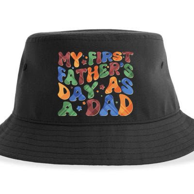 Retro My First Fathers Day As A Dad Sustainable Bucket Hat