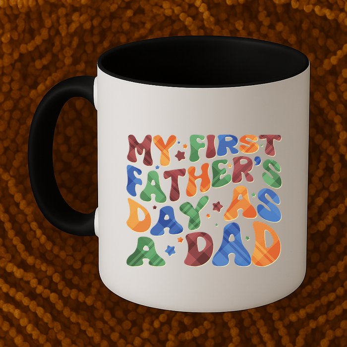 Retro My First Fathers Day As A Dad Mug
