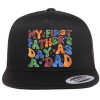 Retro My First Fathers Day As A Dad Flatbill Hat