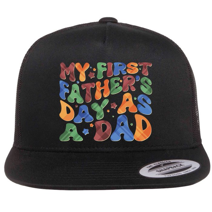Retro My First Fathers Day As A Dad Flatbill Hat