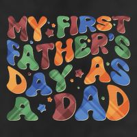 Retro My First Fathers Day As A Dad Crop Fleece Hoodie