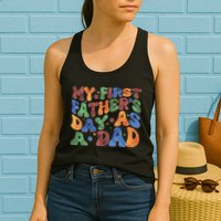 Retro My First Fathers Day As A Dad Womens Tank Top