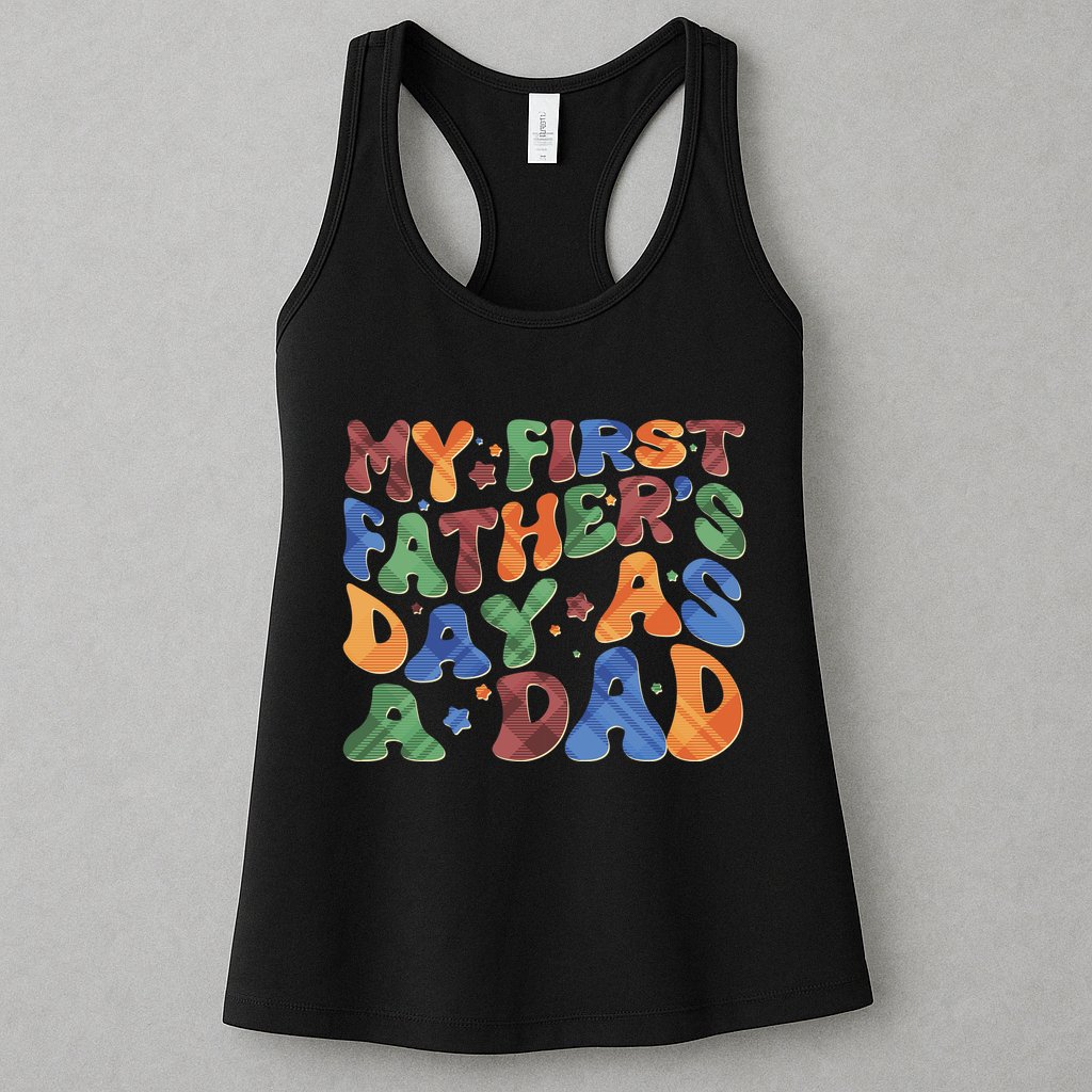 Retro My First Fathers Day As A Dad Womens Tank Top