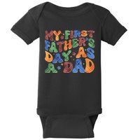 Retro My First Fathers Day As A Dad Baby Bodysuit