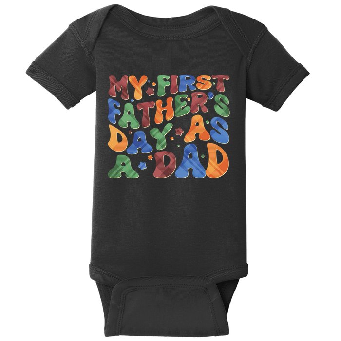 Retro My First Fathers Day As A Dad Baby Bodysuit