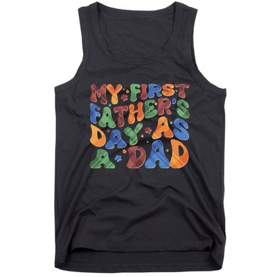Retro My First Fathers Day As A Dad Tank Top