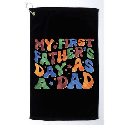 Retro My First Fathers Day As A Dad Golf Towel