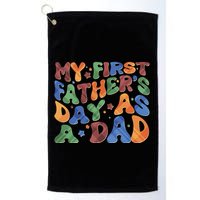 Retro My First Fathers Day As A Dad Golf Towel