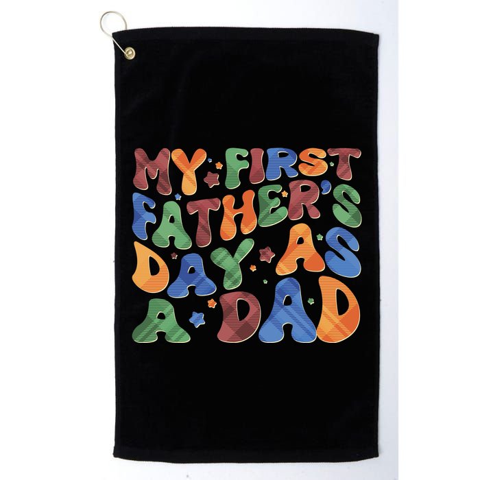 Retro My First Fathers Day As A Dad Golf Towel