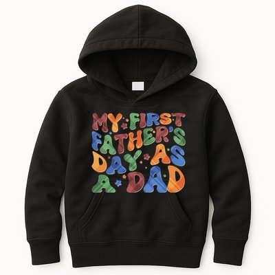 Retro My First Fathers Day As A Dad Kids Hoodie