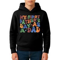 Retro My First Fathers Day As A Dad Kids Hoodie