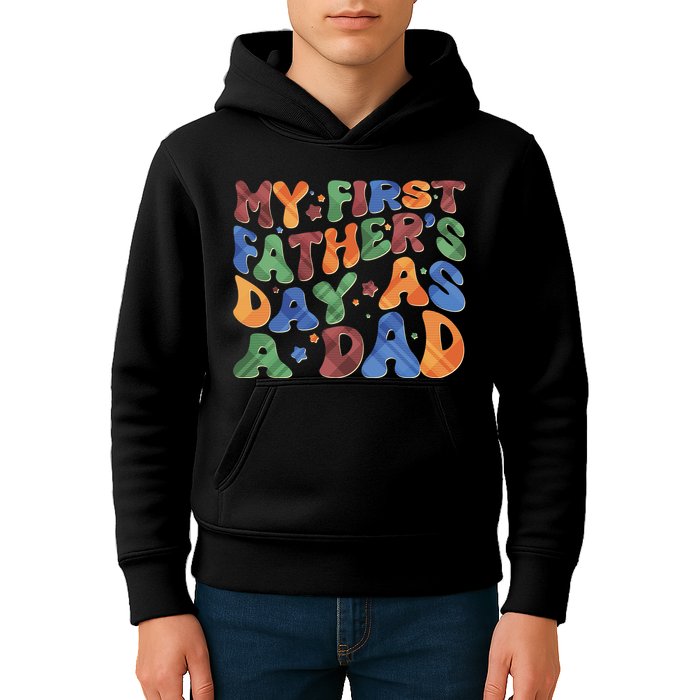 Retro My First Fathers Day As A Dad Kids Hoodie