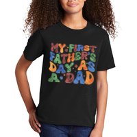 Retro My First Fathers Day As A Dad Kids T-Shirt