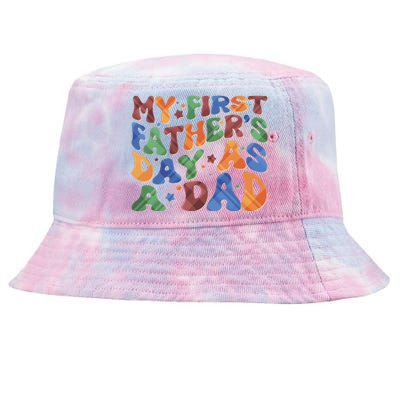 Retro My First Fathers Day As A Dad Tie-Dyed Bucket Hat