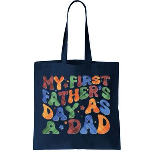 Retro My First Fathers Day As A Dad Tote Bag