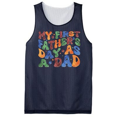 Retro My First Fathers Day As A Dad Mesh Reversible Basketball Jersey Tank