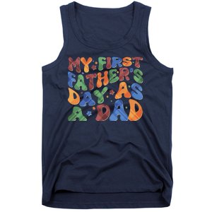 Retro My First Fathers Day As A Dad Tank Top