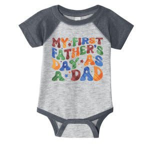 Retro My First Fathers Day As A Dad Infant Baby Jersey Bodysuit