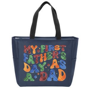 Retro My First Fathers Day As A Dad Zip Tote Bag