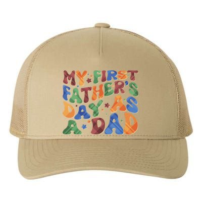 Retro My First Fathers Day As A Dad Yupoong Adult 5-Panel Trucker Hat