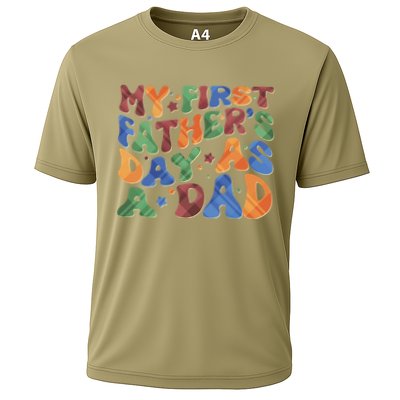 Retro My First Fathers Day As A Dad Performance Shirt