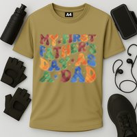 Retro My First Fathers Day As A Dad Performance Shirt