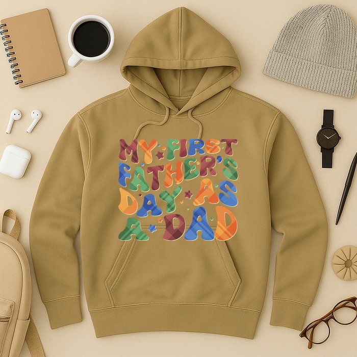 Retro My First Fathers Day As A Dad Hoodie