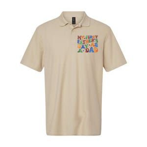 Retro My First Fathers Day As A Dad Softstyle Adult Sport Polo