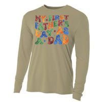 Retro My First Fathers Day As A Dad Cooling Performance Long Sleeve Crew