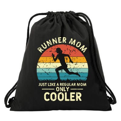 Runner Mom Funny Marathon Running Jogging Mothers Day Drawstring Bag