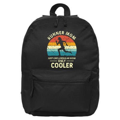 Runner Mom Funny Marathon Running Jogging Mothers Day 16 in Basic Backpack