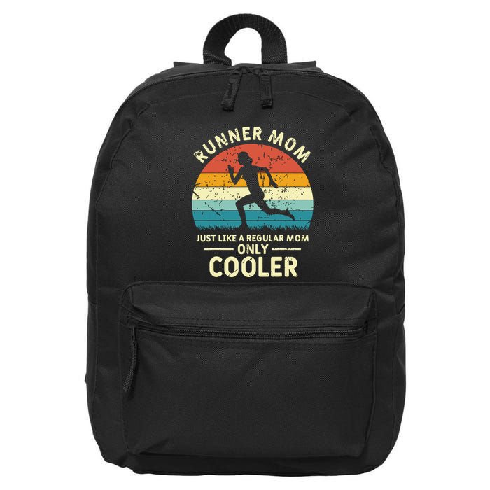 Runner Mom Funny Marathon Running Jogging Mothers Day 16 in Basic Backpack