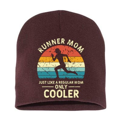 Runner Mom Funny Marathon Running Jogging Mothers Day Short Acrylic Beanie