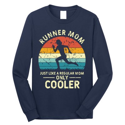 Runner Mom Funny Marathon Running Jogging Mothers Day Long Sleeve Shirt