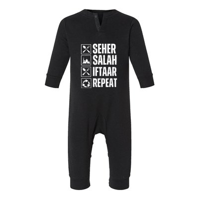 Ramadan Mubarak Funny Seher Salah Iftaar Repeat Gift Infant Fleece One Piece