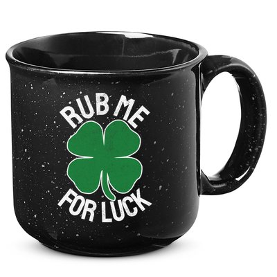 Rub Me For Luck St Patrick's Day Funny Adult Humor 15oz Campfire Ceramic Mug