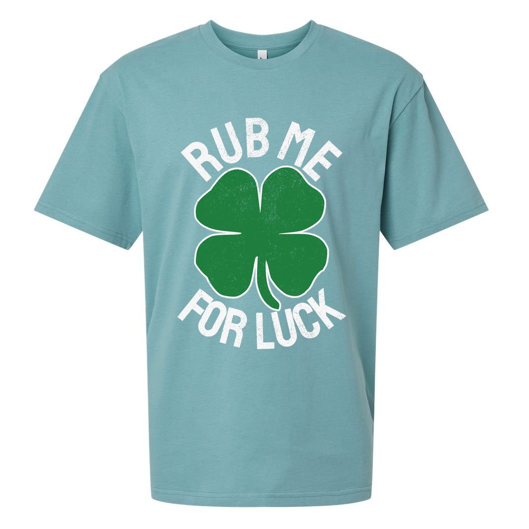 Rub Me For Luck St Patrick's Day Funny Adult Humor Sueded Cloud Jersey T-Shirt