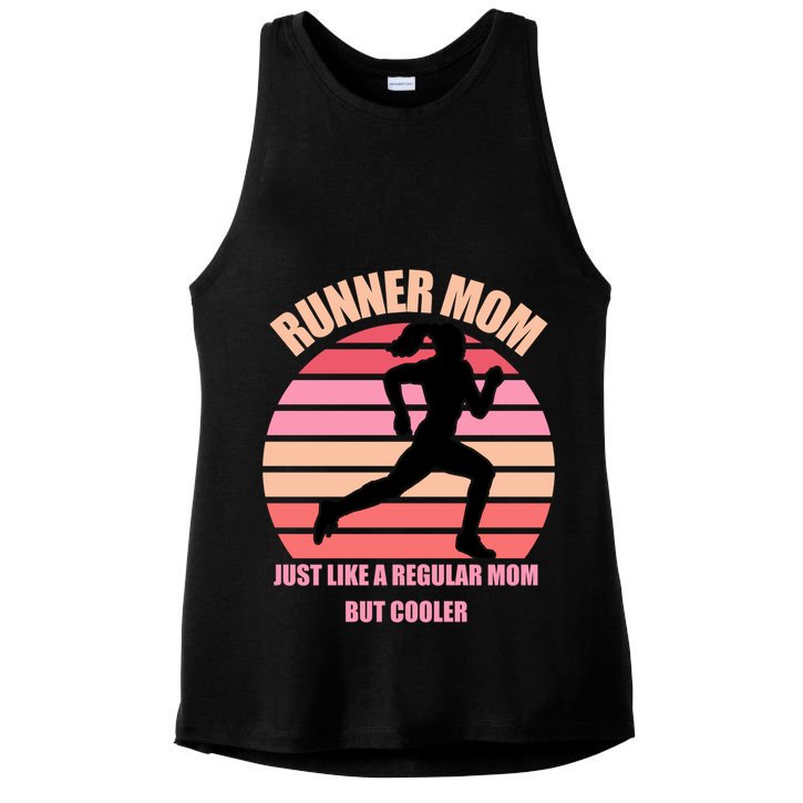 Runner Mom Funny Marathon Running Jogging Mothers Day Gift Ladies PosiCharge Tri-Blend Wicking Tank