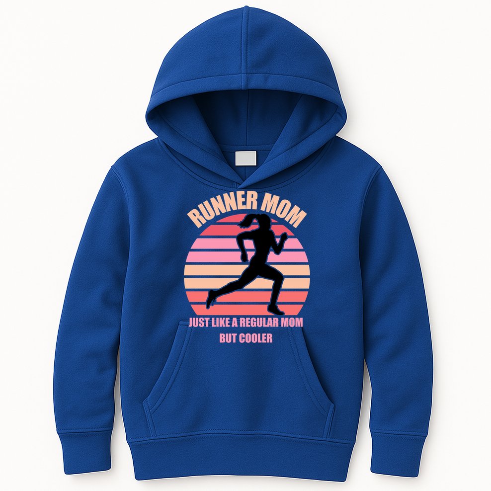 Runner Mom Funny Marathon Running Jogging Mothers Day Gift Kids Hoodie