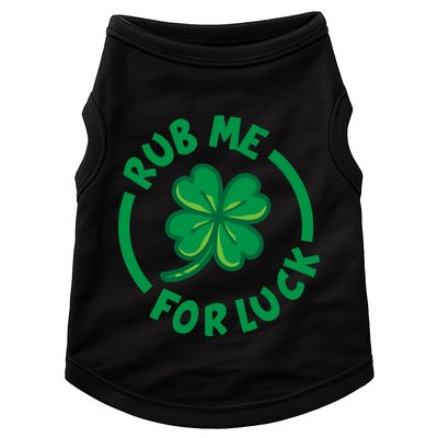 Rub Me For Luck Clover Lucky Symbol Gift Doggie Tank